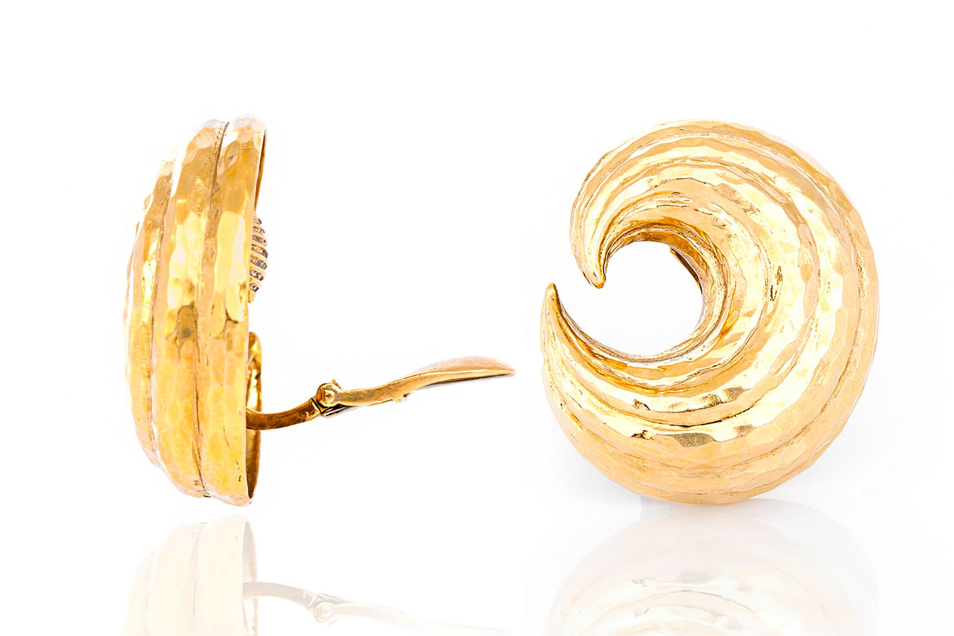 Vintage 1960s David Webb Gold Crescent Earrings