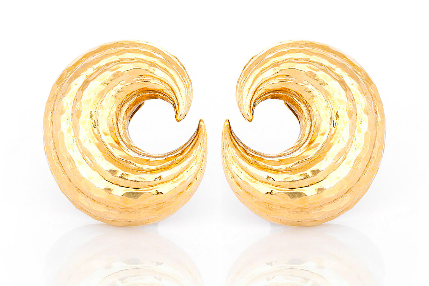 Vintage 1960s David Webb Gold Crescent Earrings