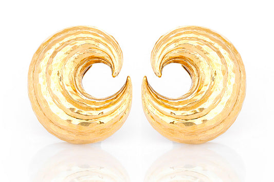 Vintage 1960s David Webb Gold Crescent Earrings
