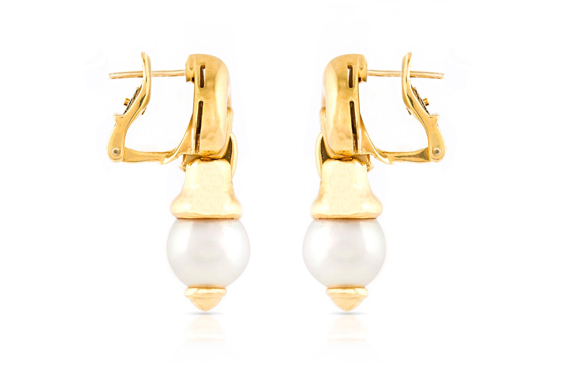 Vintage 1990s Bvlgari Drop Pearl Earrings
