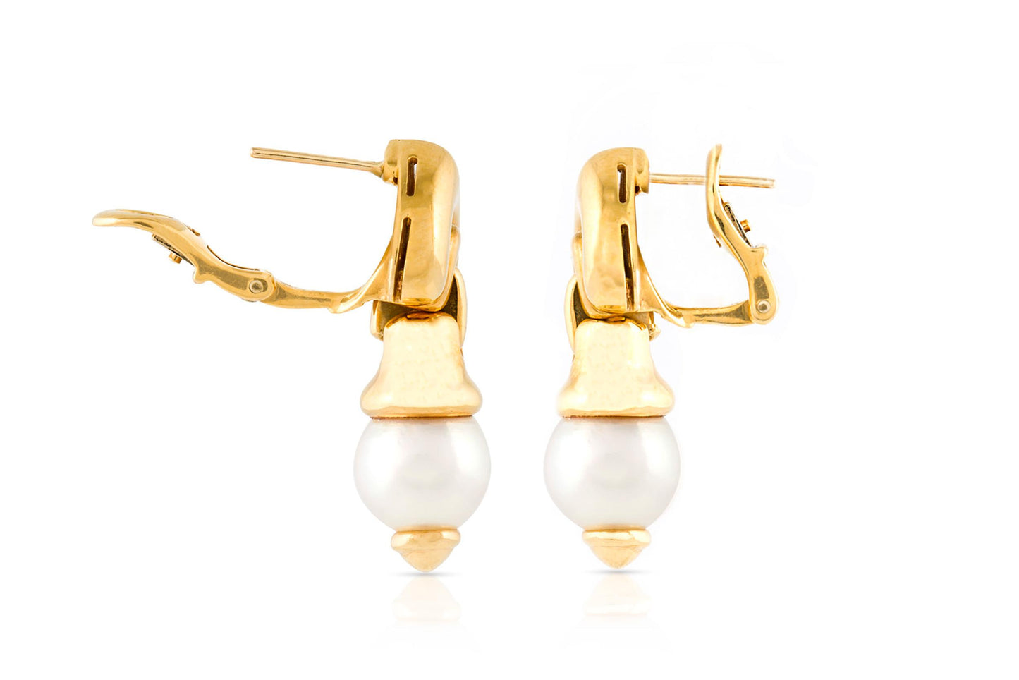 Vintage 1990s Bvlgari Drop Pearl Earrings