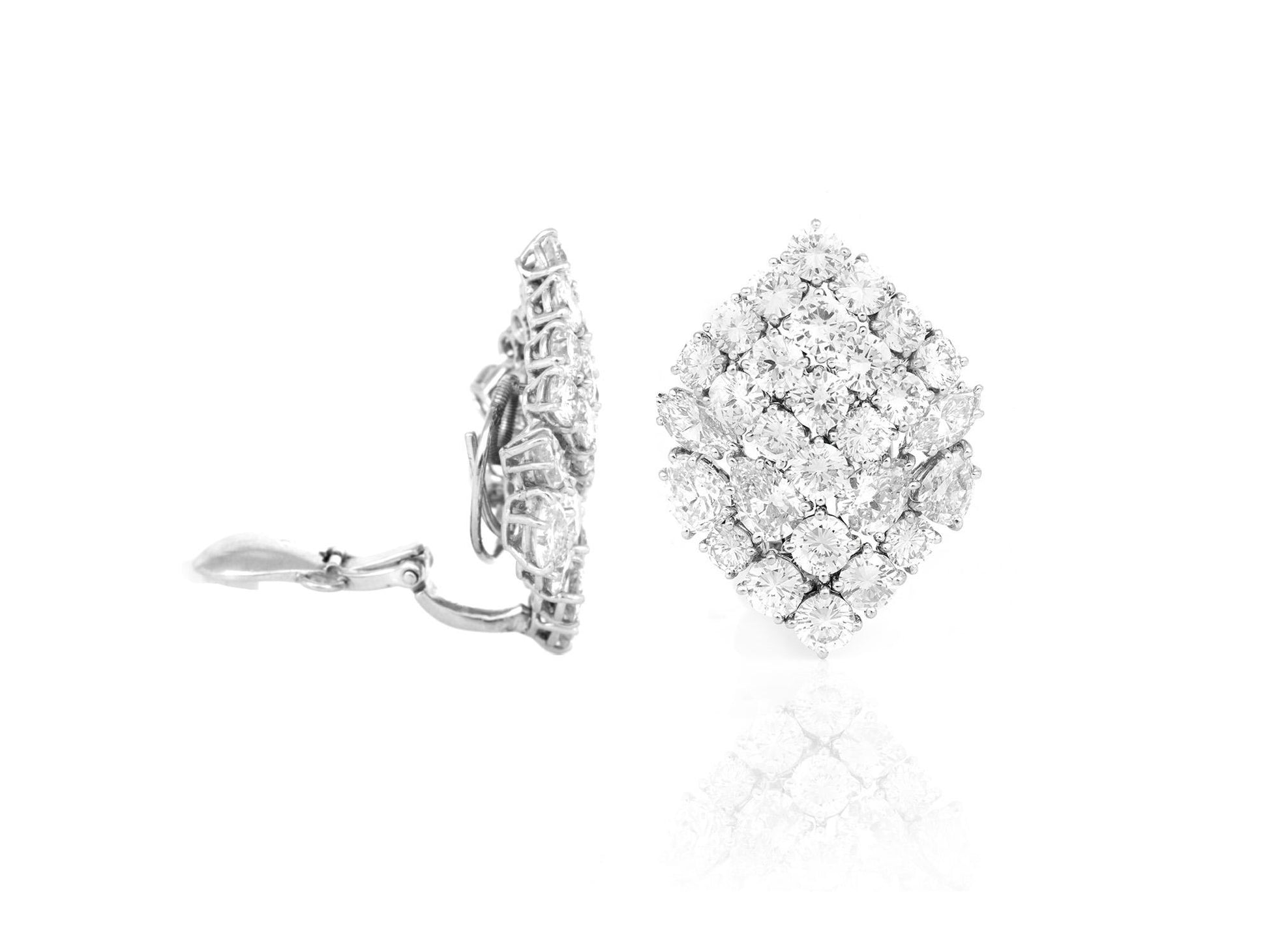 Vintage 1960s David Webb 20.00 Carat Diamond Earrings