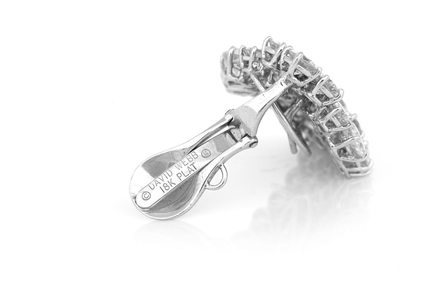 Vintage 1960s David Webb 20.00 Carat Diamond Earrings