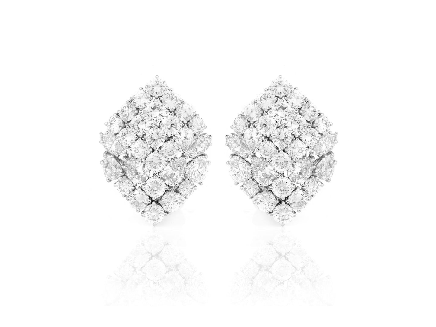 Vintage 1960s David Webb 20.00 Carat Diamond Earrings