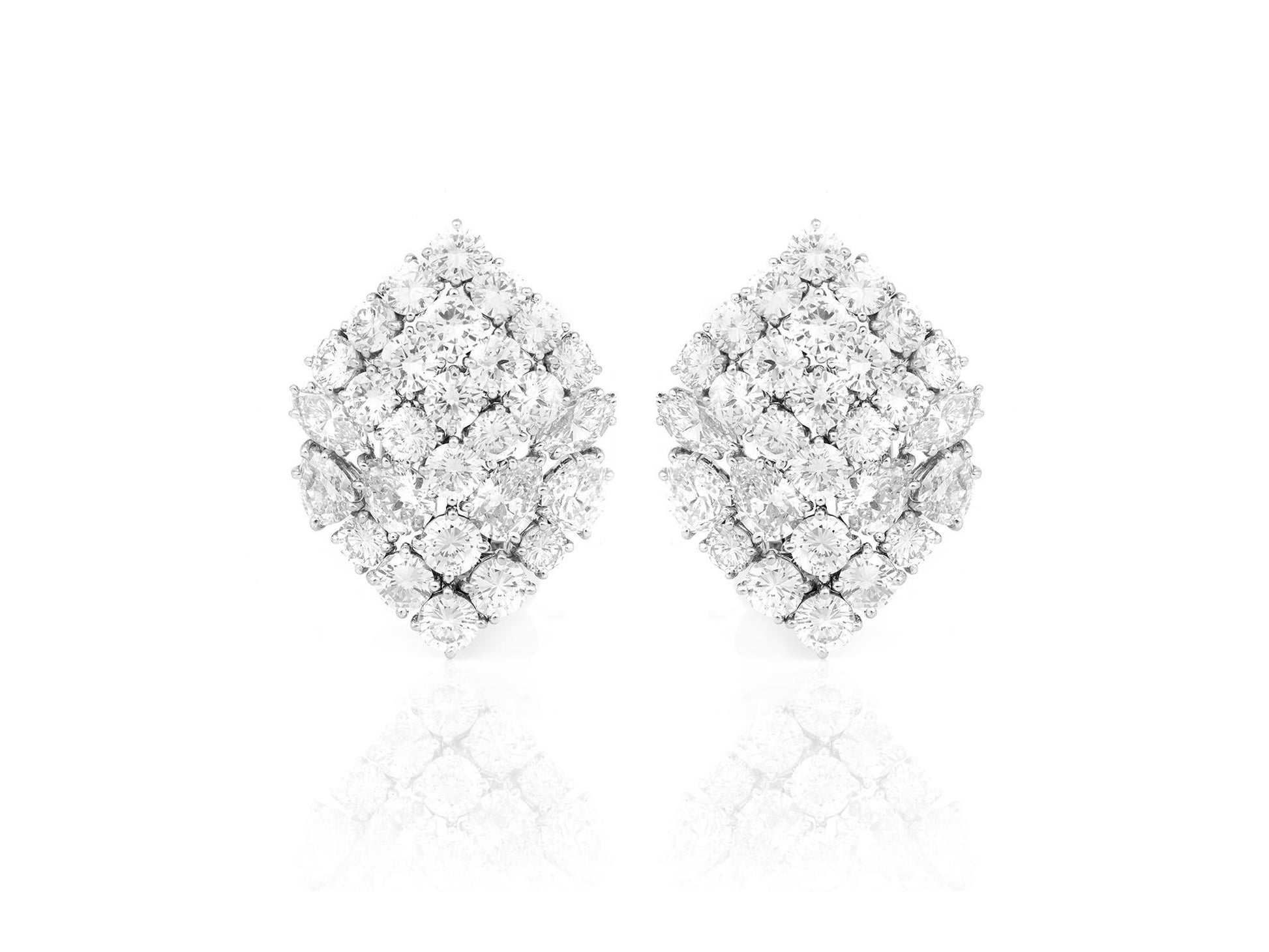 Vintage 1960s David Webb 20.00 Carat Diamond Earrings