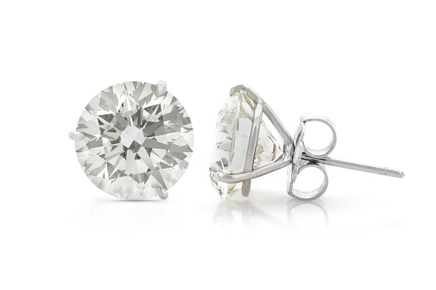 16.08 Carat Round Brilliant Cut Diamond Stud Earrings