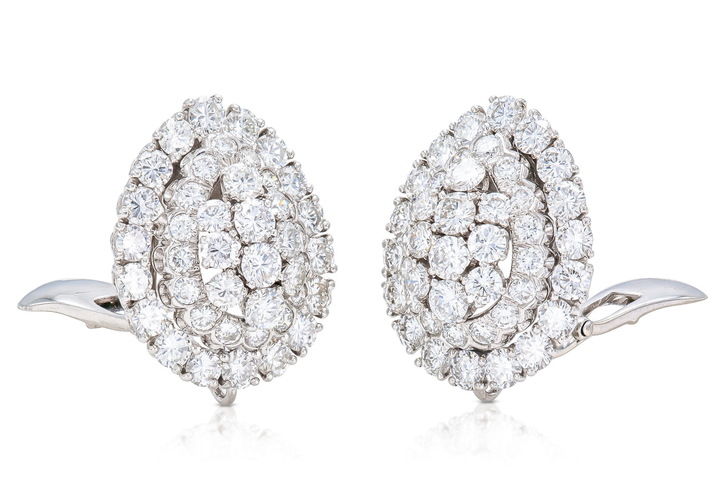 Vintage 1960s David Webb 8.00 Carat Diamond Earrings