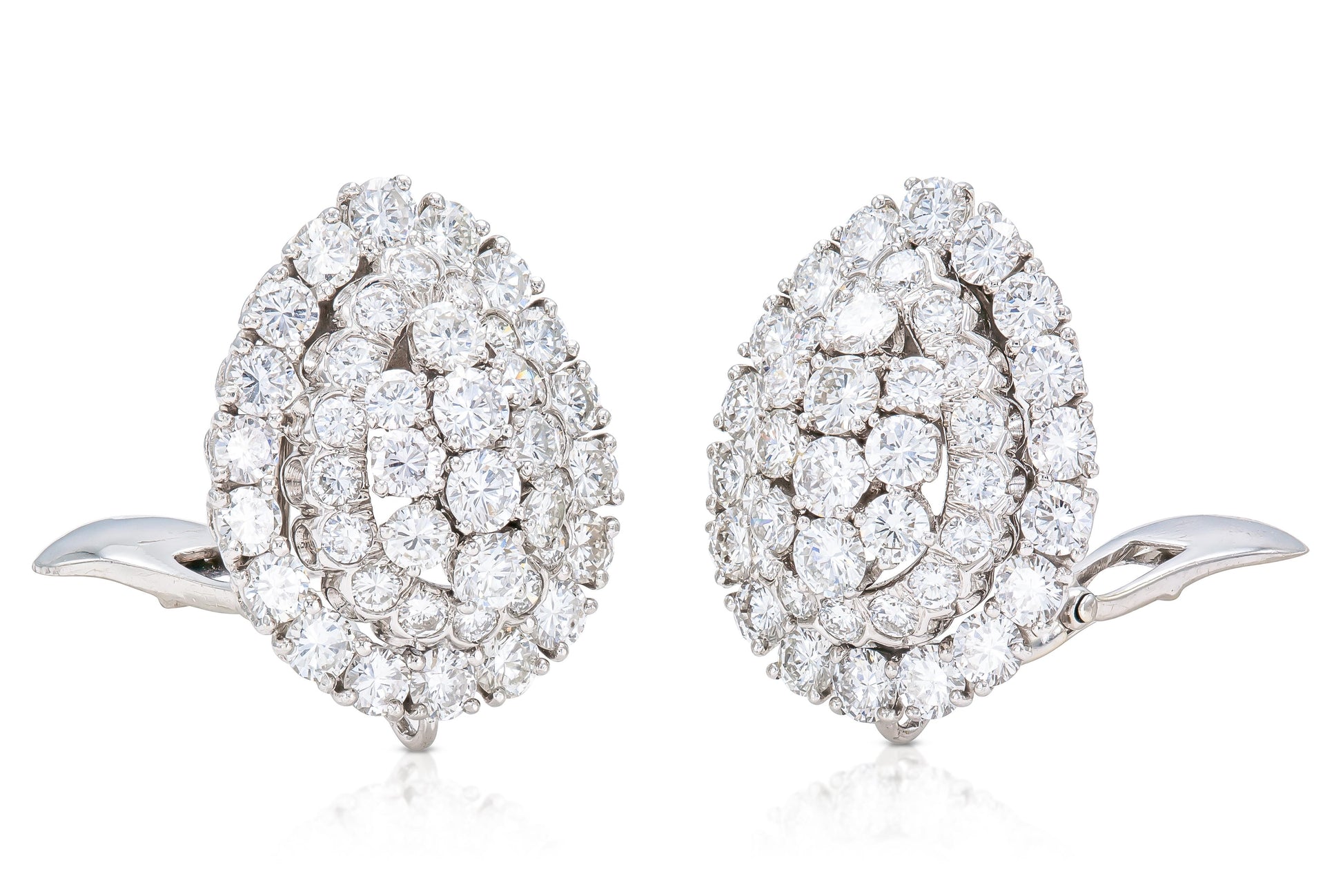Vintage 1960s David Webb 8.00 Carat Diamond Earrings