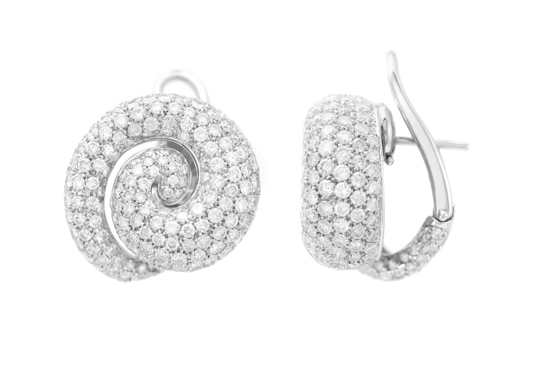 Roberta Porrati 12.70 Carat Diamonds Spiral Earrings