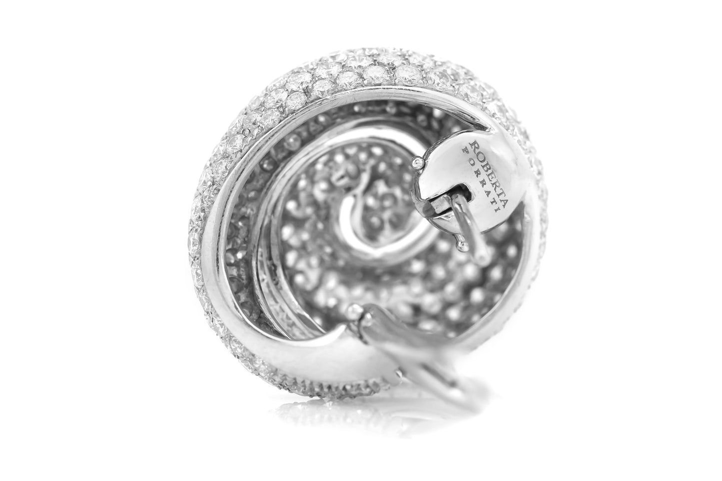 Roberta Porrati 12.70 Carat Diamonds Spiral Earrings