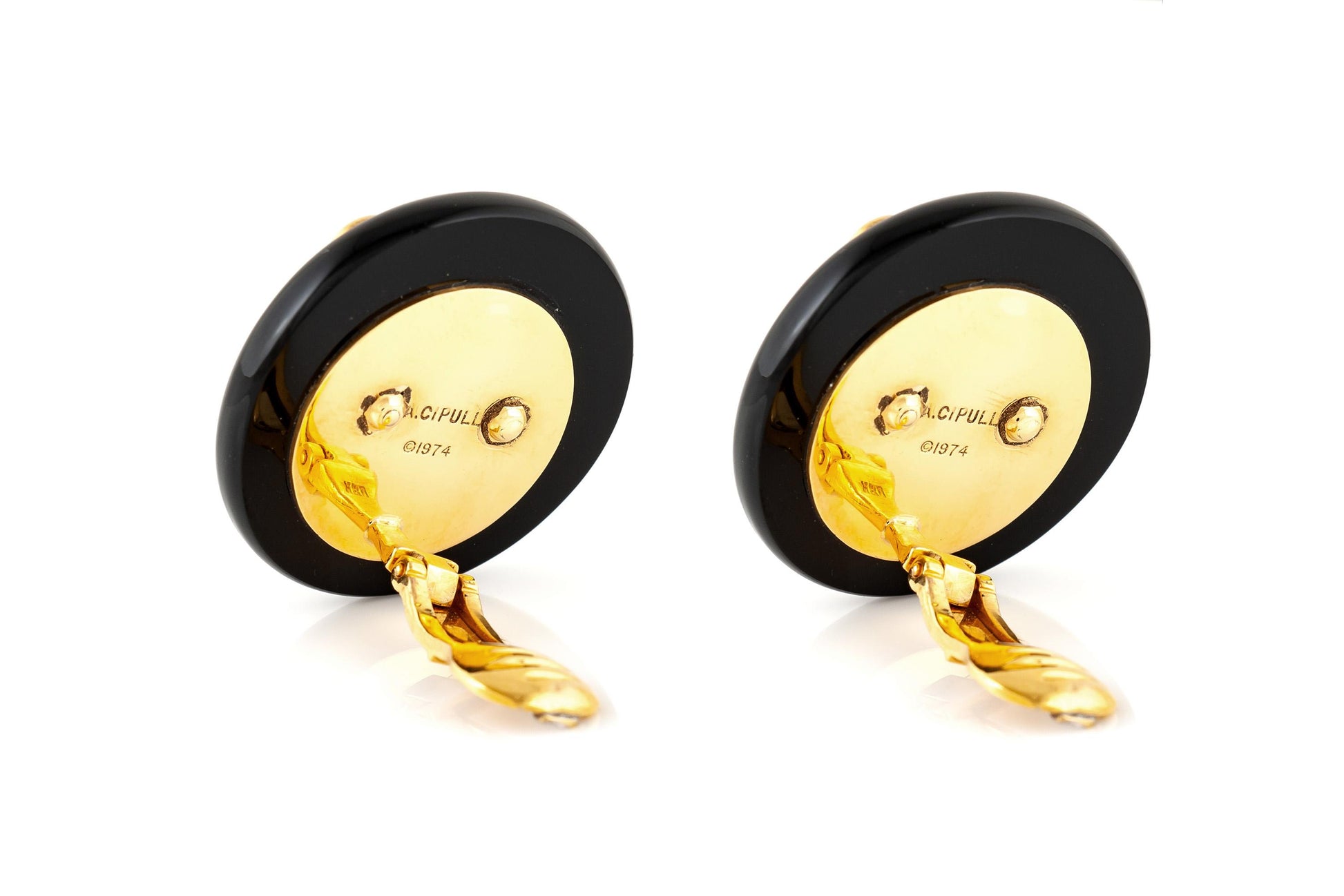 Vintage 1970s Aldo Cipullo Onyx Earrings