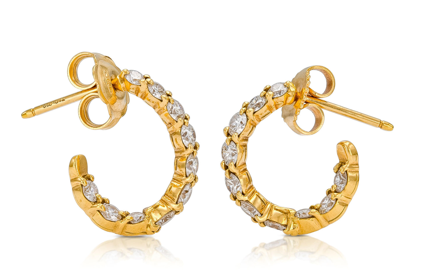 Tiffany & Co. 1.00 Carat Diamond Hoop Earrings