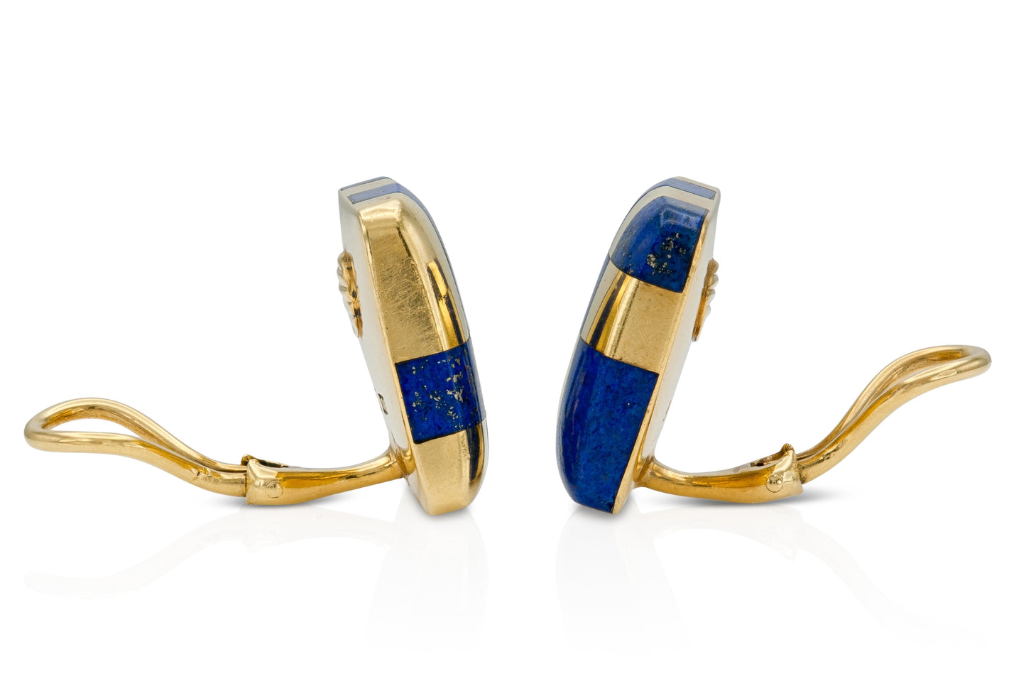 Vintage 1980s Tiffany & Co. Lapis Checkerboard Earrings