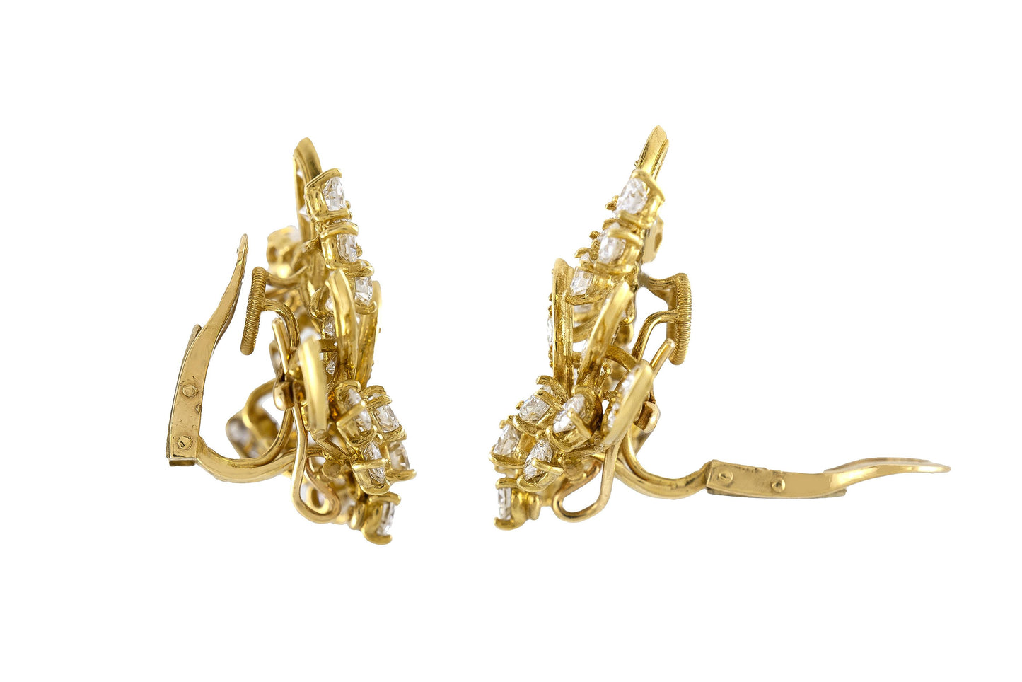 Vintage 1970s Van Cleef & Arpels Diamond Leaf Earrings