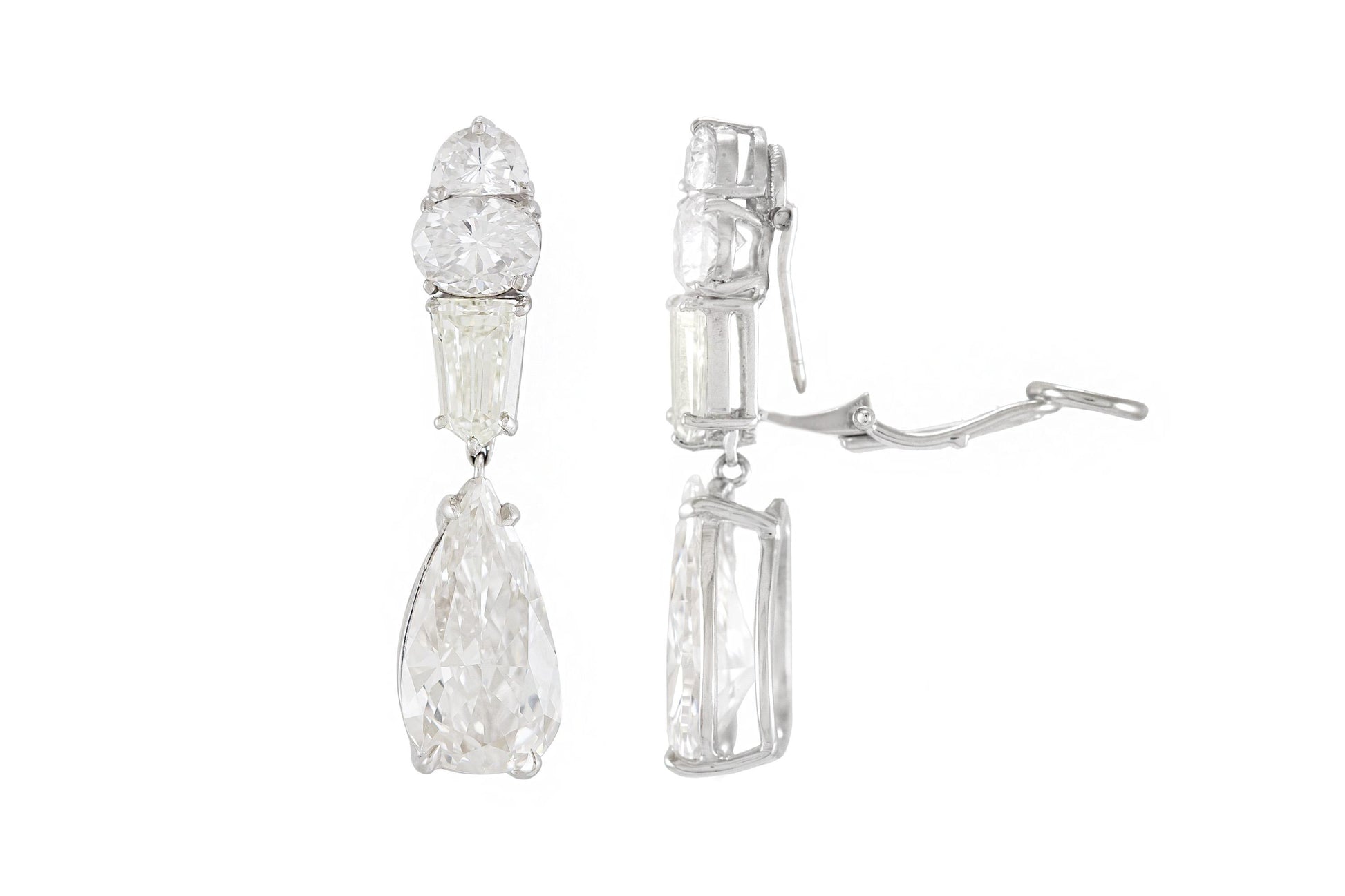 13.02 Carat Multi-Cut Diamond Drop Earrings