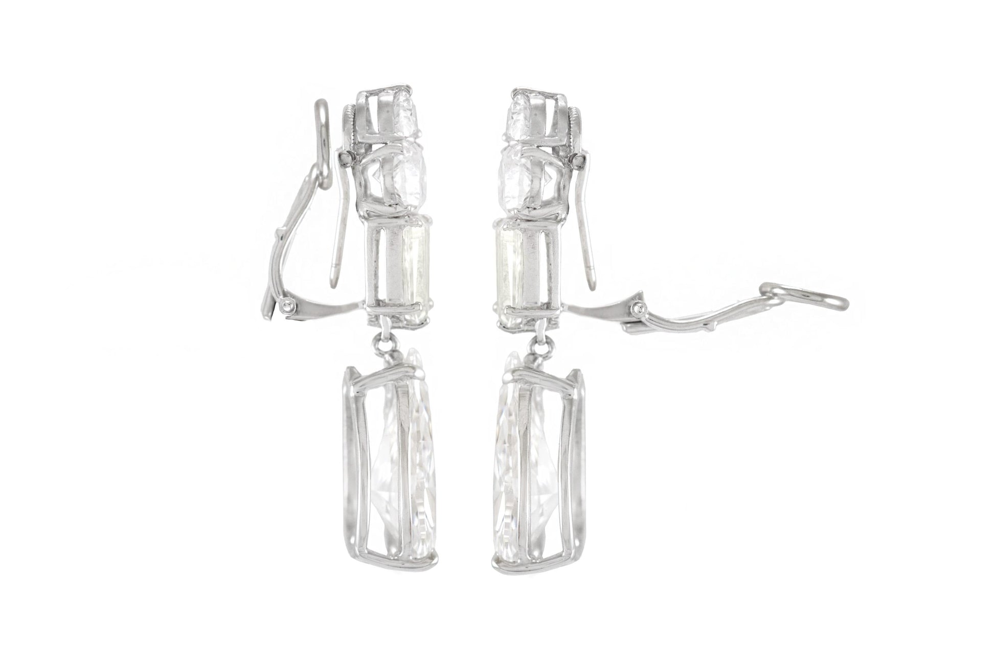 13.02 Carat Multi-Cut Diamond Drop Earrings