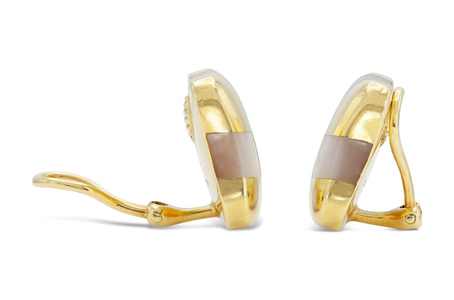 Vintage 1980s Tiffany & Co. Angela Cummings Gold and MOP Checkerboard Earrings