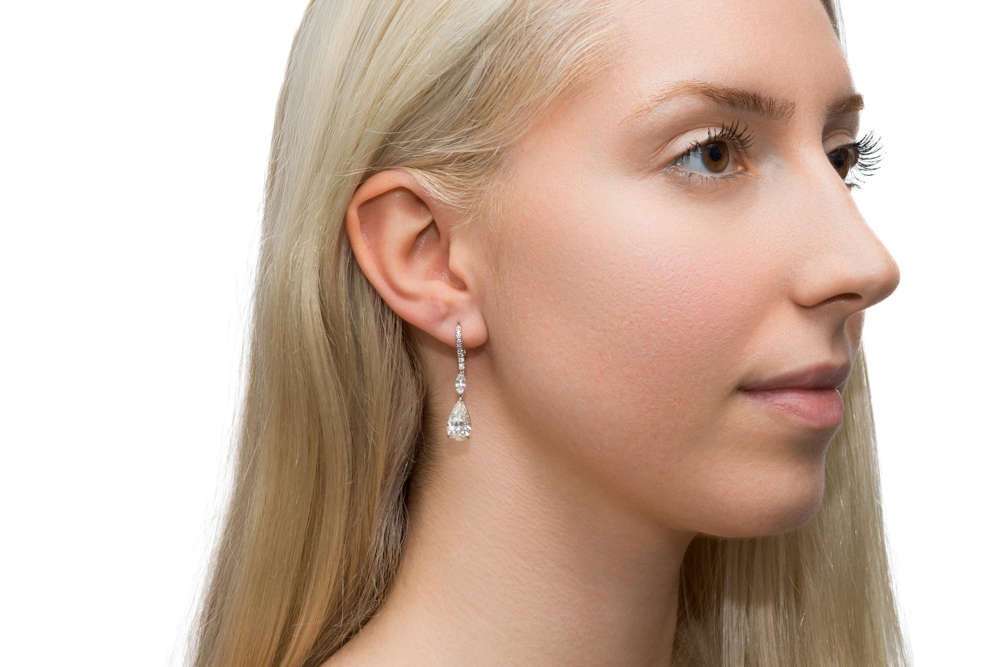 6.00 Carat Pear-Shaped Diamond Drop Earrings