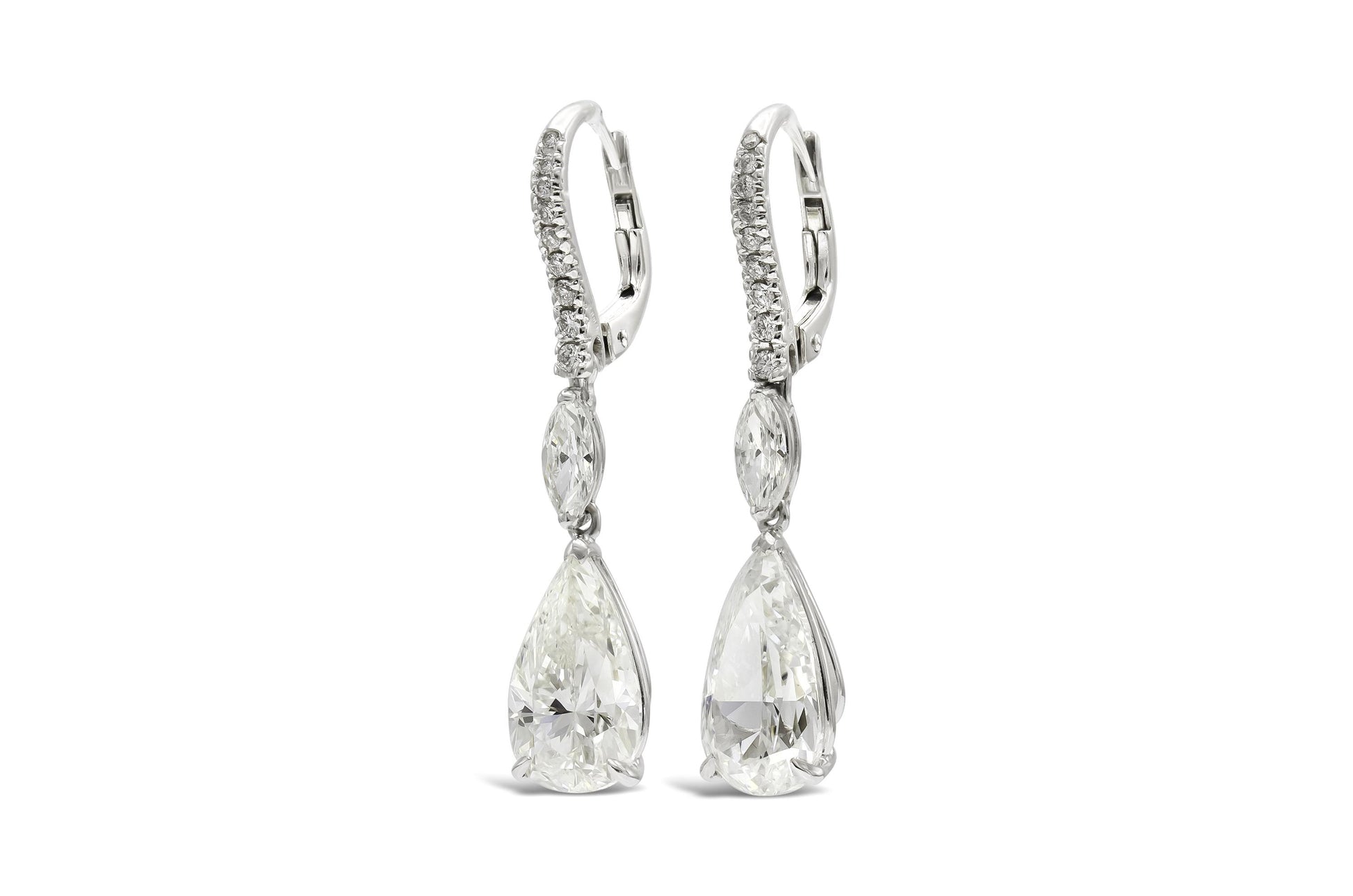 6.00 Carat Pear-Shaped Diamond Drop Earrings