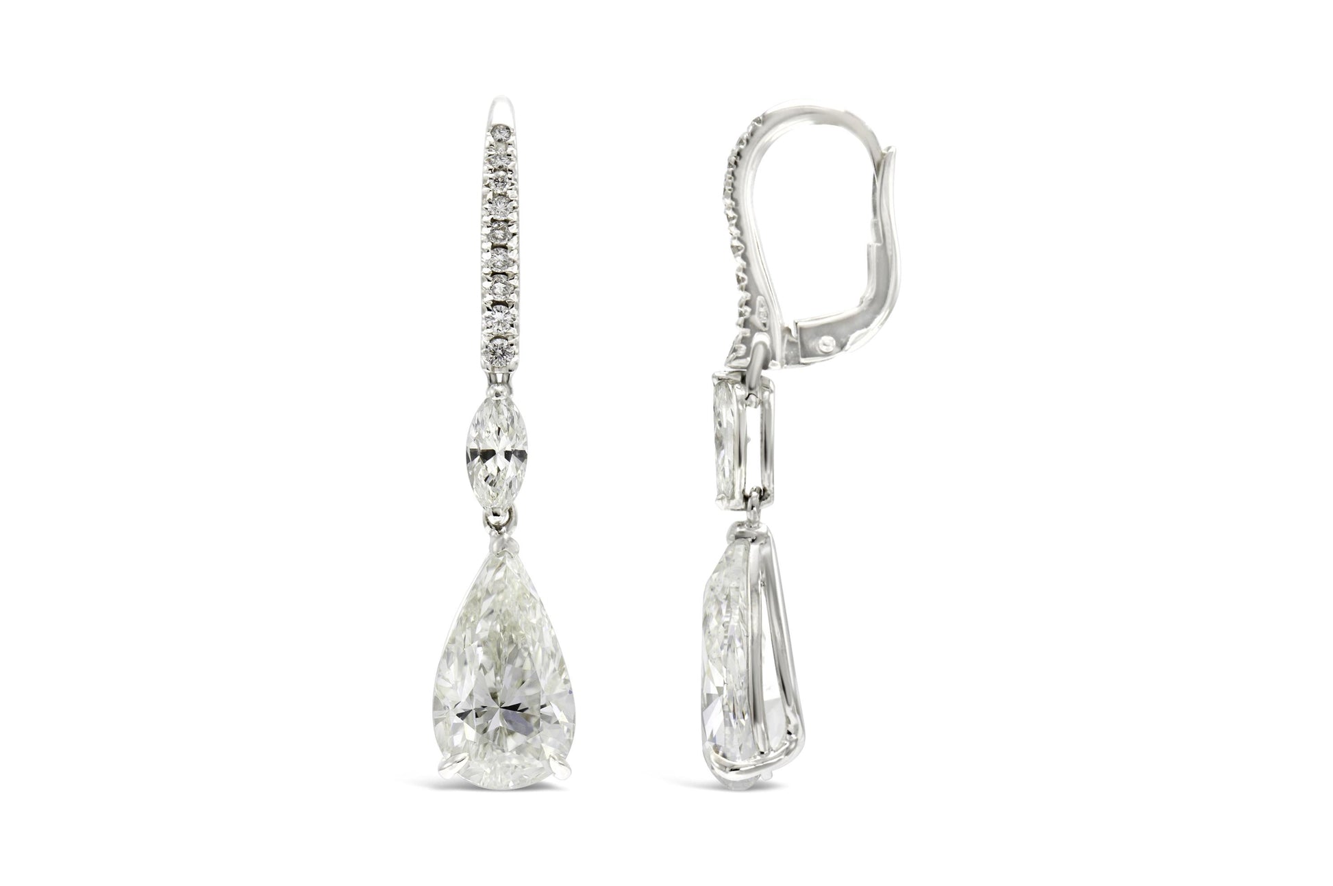 6.00 Carat Pear-Shaped Diamond Drop Earrings