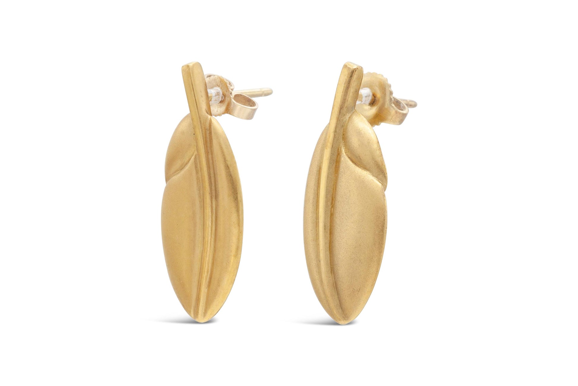 Vintage 1980s Angela Cummings Gold Feather Earrings