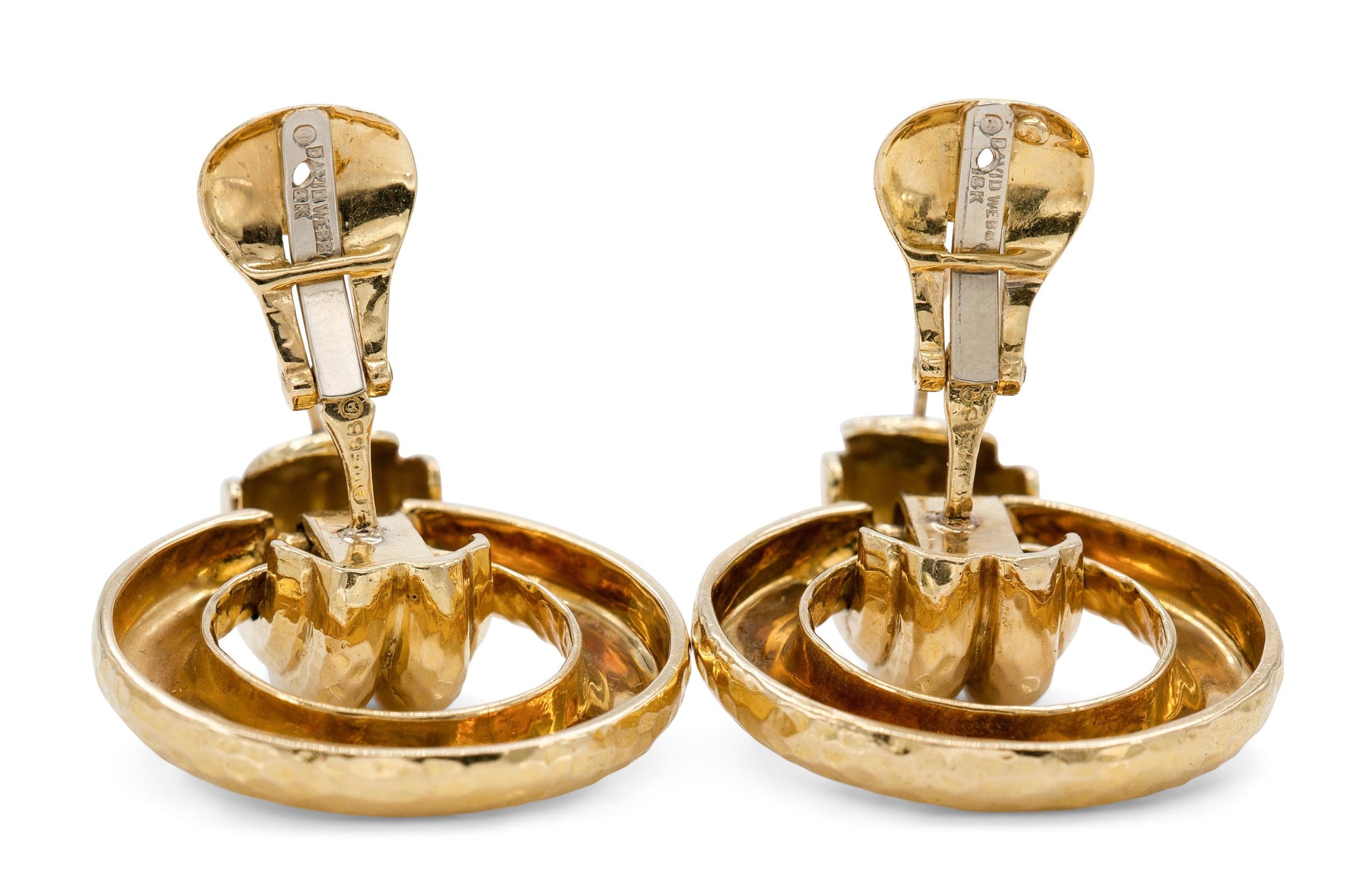 Vintage 1960s David Webb Hammered Gold Knocker Earrings