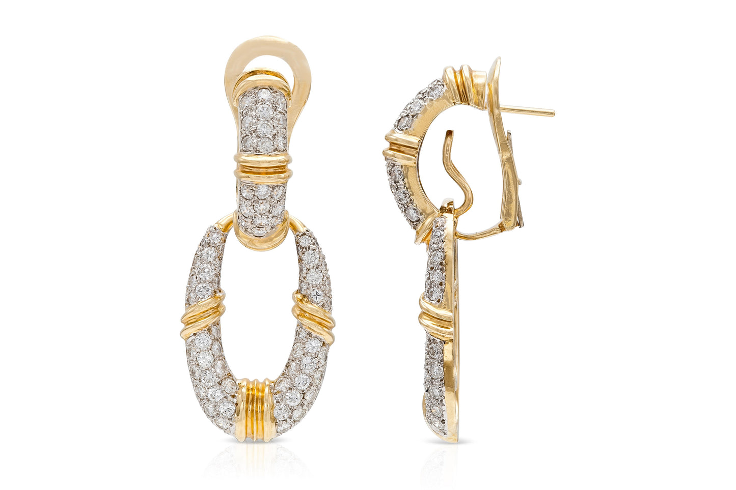 3.00 Carat Diamond Detachable Door Knocker Earrings