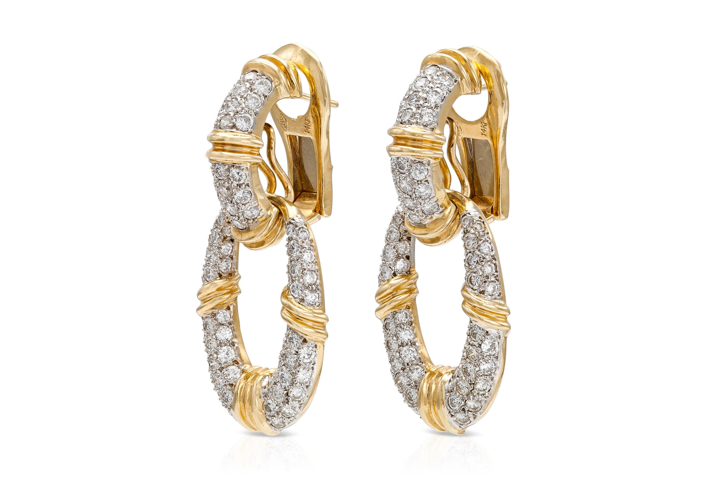 3.00 Carat Diamond Detachable Door Knocker Earrings