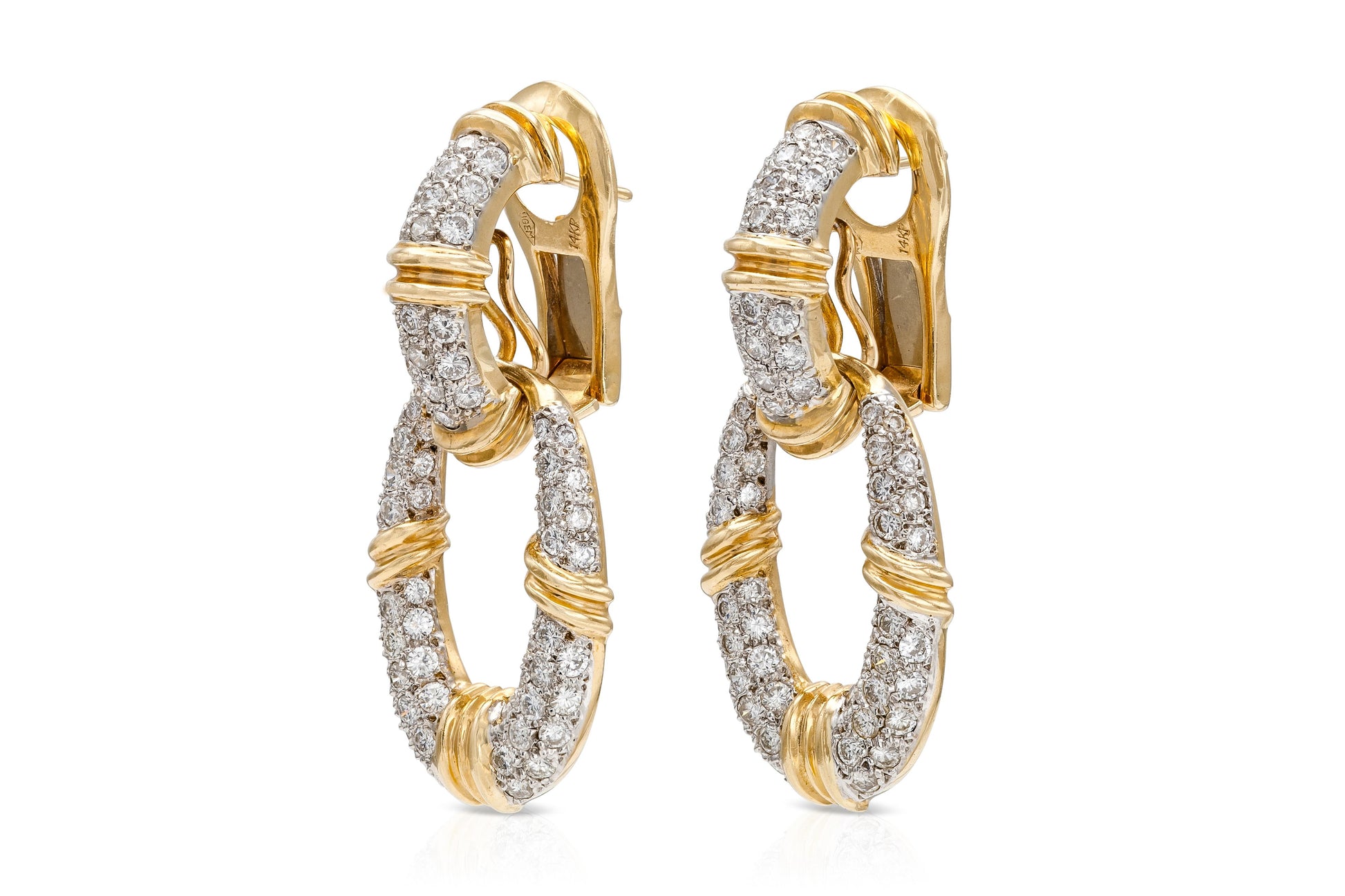 3.00 Carat Diamond Detachable Door Knocker Earrings