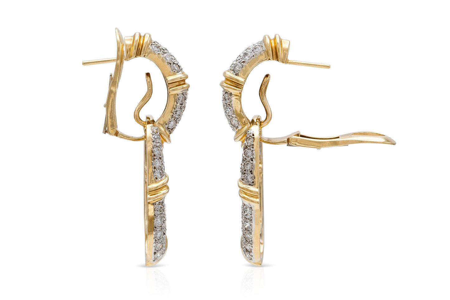 3.00 Carat Diamond Detachable Door Knocker Earrings