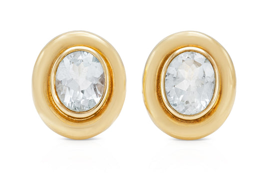 Vintage 1980s 10.00 Carat Aquamarine Earrings