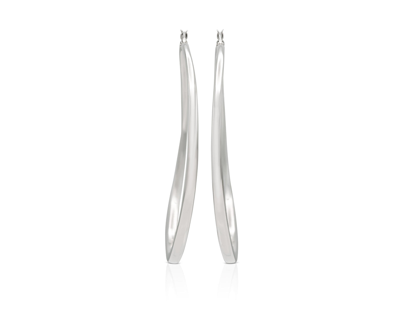 Roberto Coin White Gold Curved Hoop Earrings