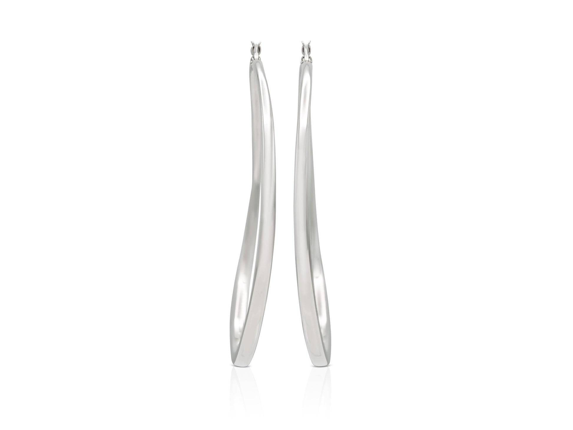 Roberto Coin White Gold Curved Hoop Earrings