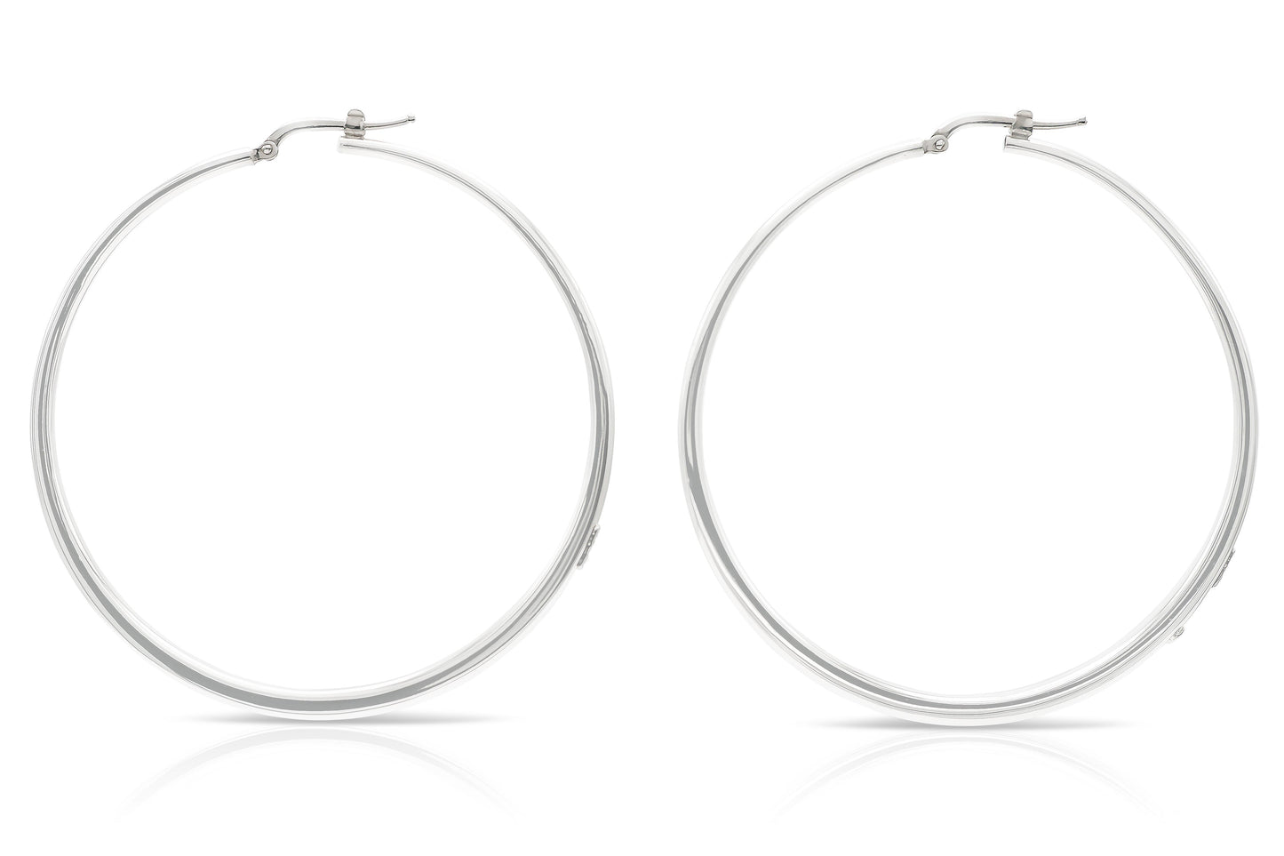 Roberto Coin White Gold Curved Hoop Earrings