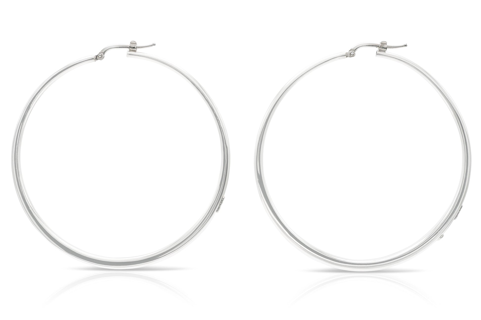 Roberto Coin White Gold Curved Hoop Earrings