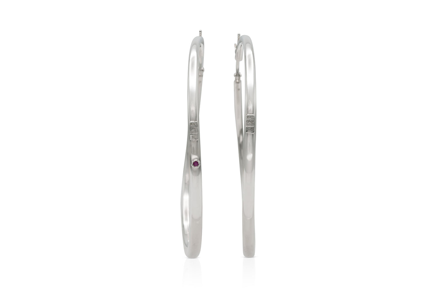 Roberto Coin White Gold Curved Hoop Earrings