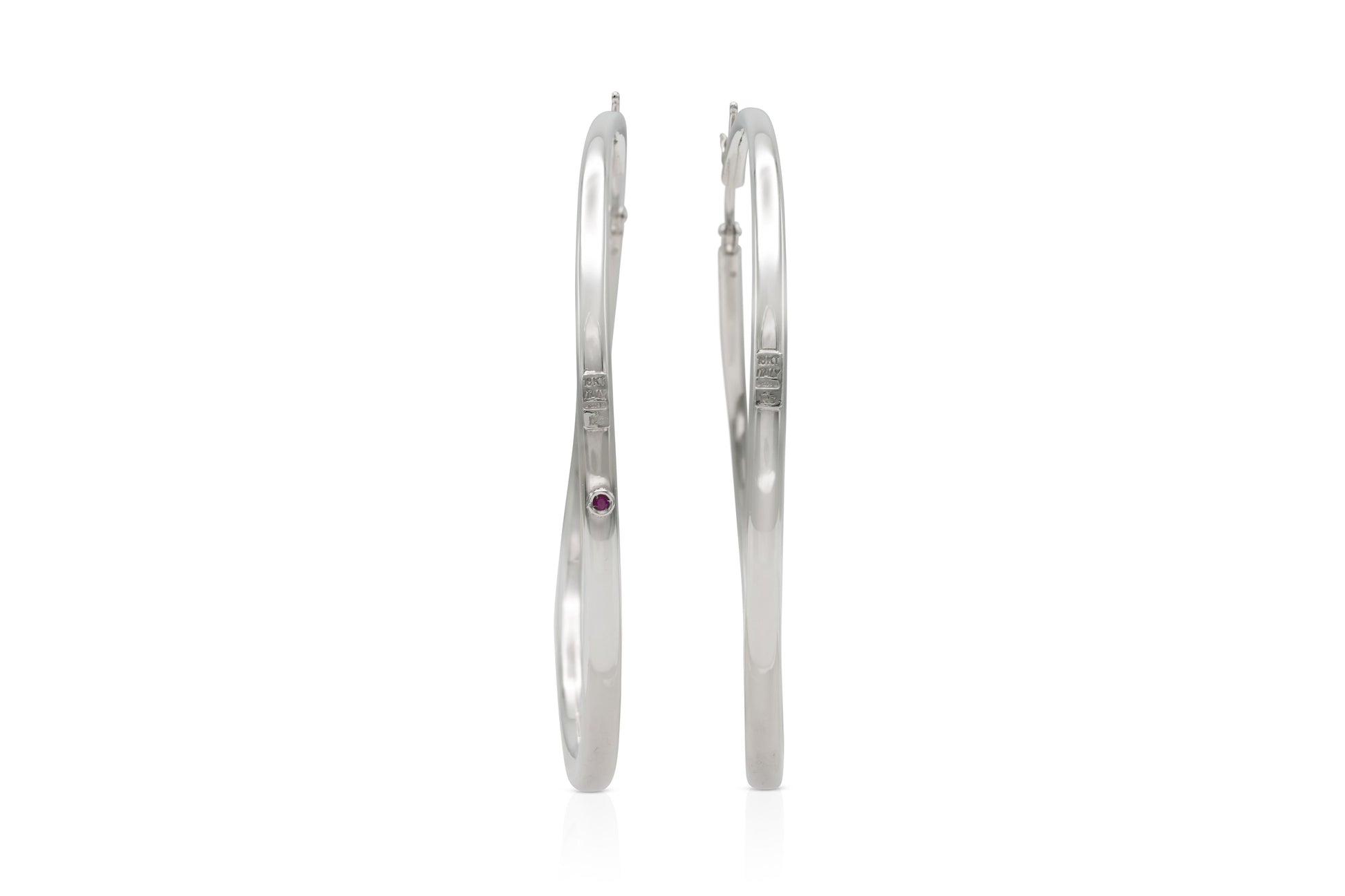 Roberto Coin White Gold Curved Hoop Earrings