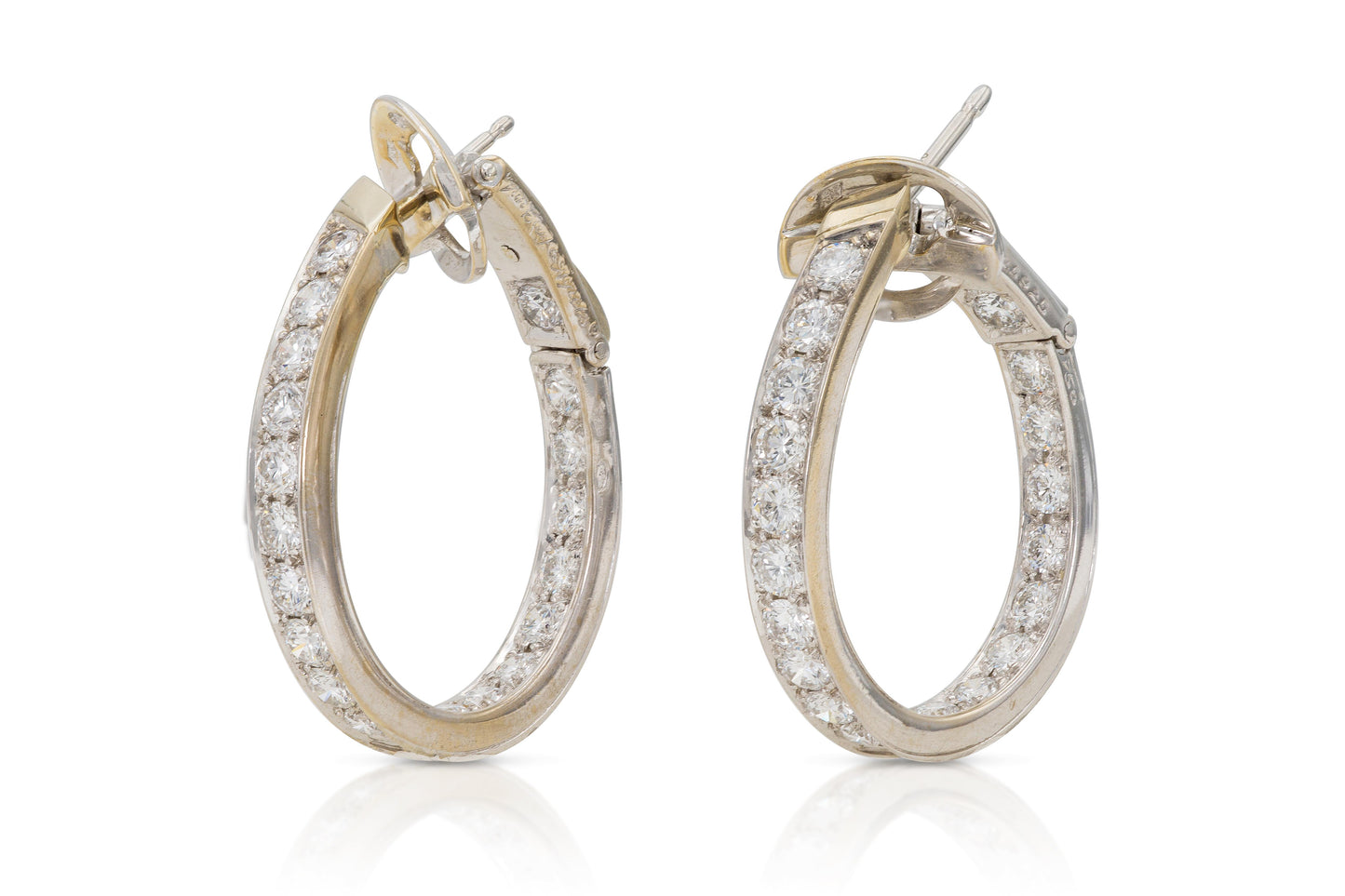 Van Cleef & Arpels 4.00 Carat Diamond Hoop Earrings