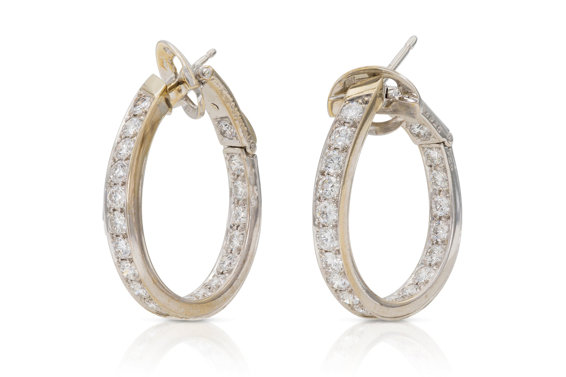 Van Cleef & Arpels 4.00 Carat Diamond Hoop Earrings
