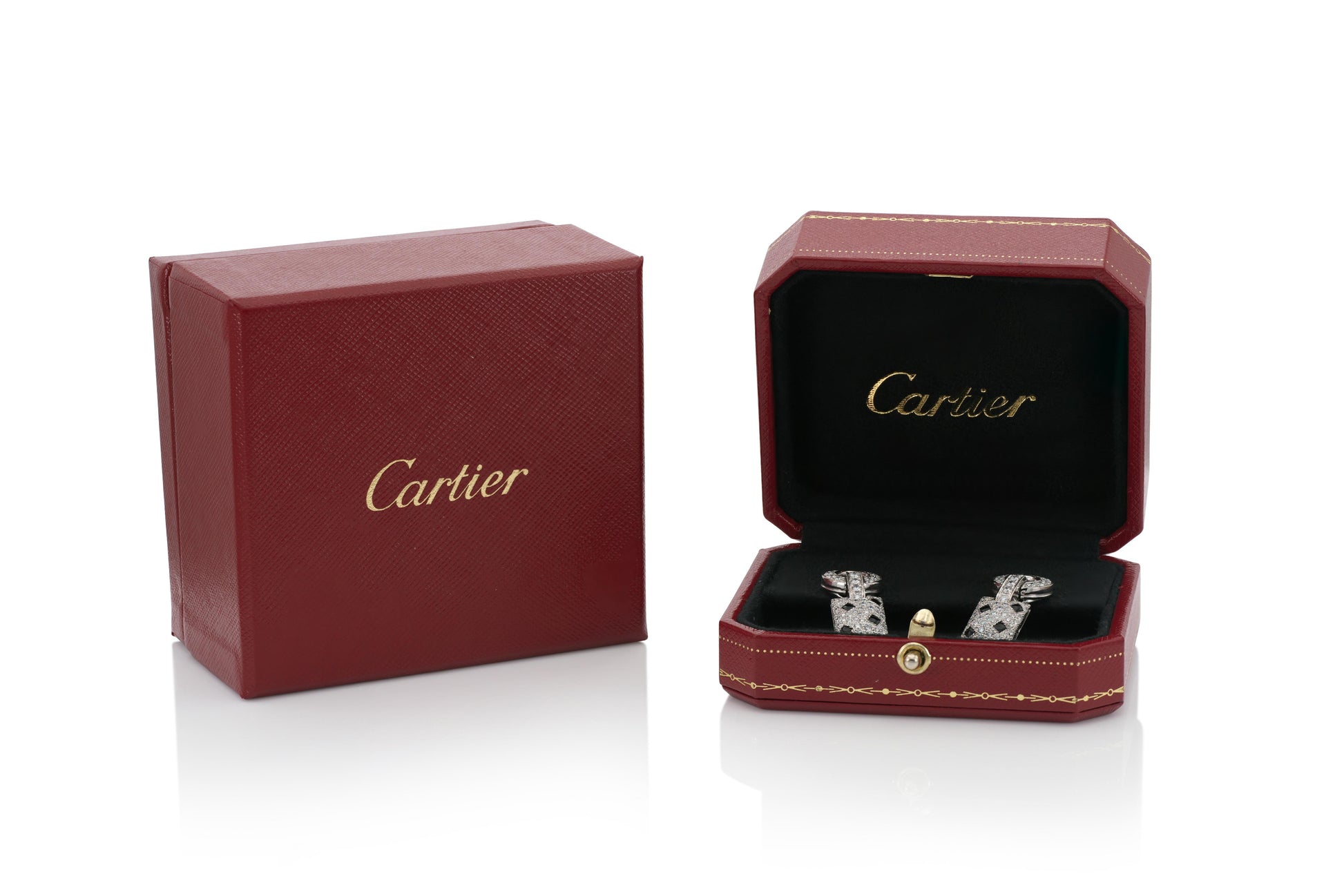Cartier Pelage Panthere Diamond and Onyx Dangle Earrings