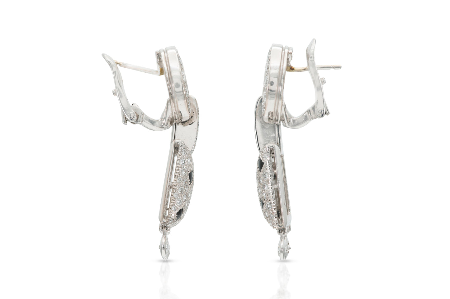 Cartier Pelage Panthere Diamond and Onyx Dangle Earrings