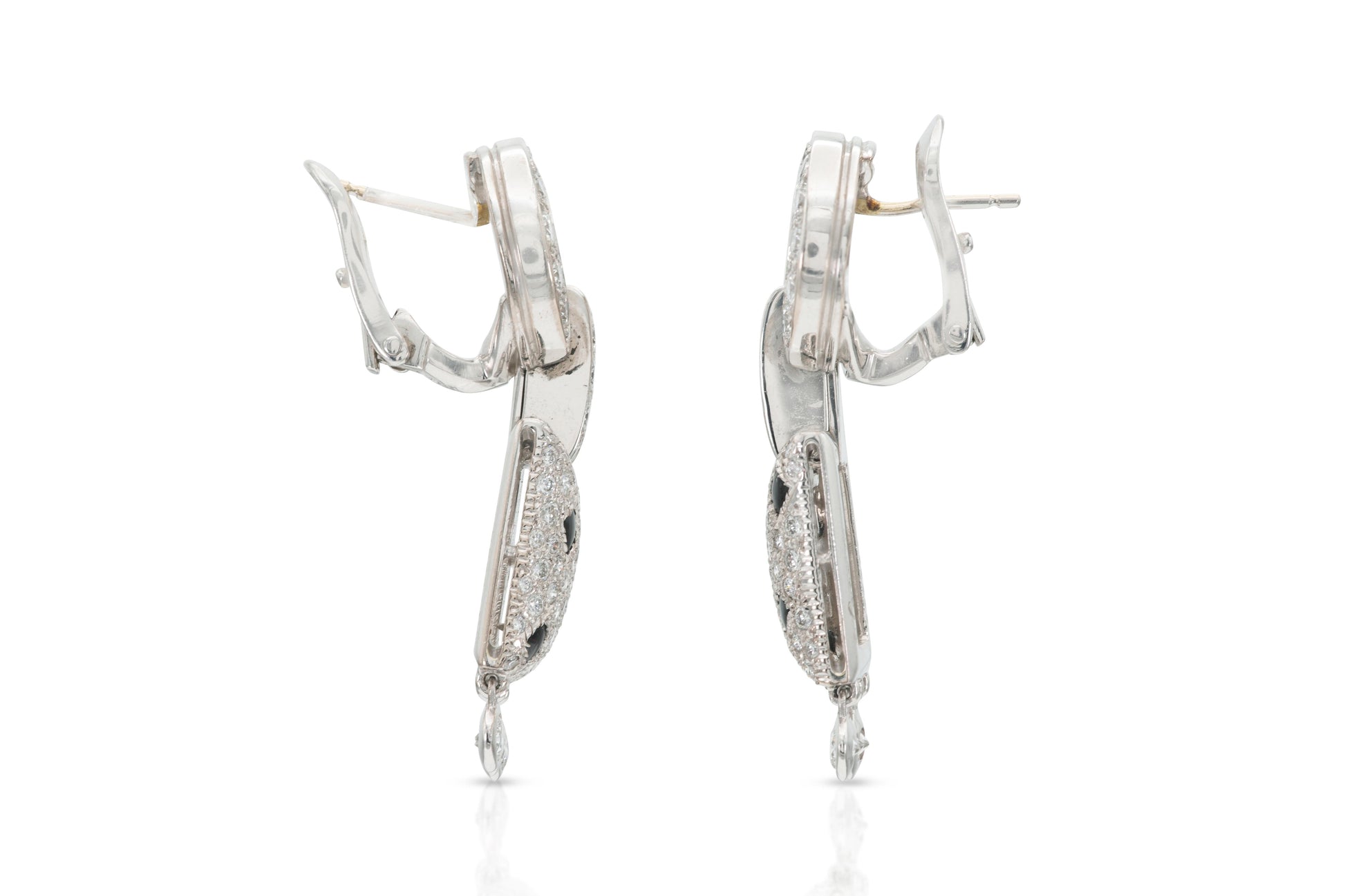 Cartier Pelage Panthere Diamond and Onyx Dangle Earrings