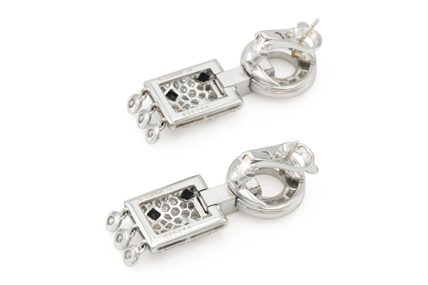 Cartier Pelage Panthere Diamond and Onyx Dangle Earrings