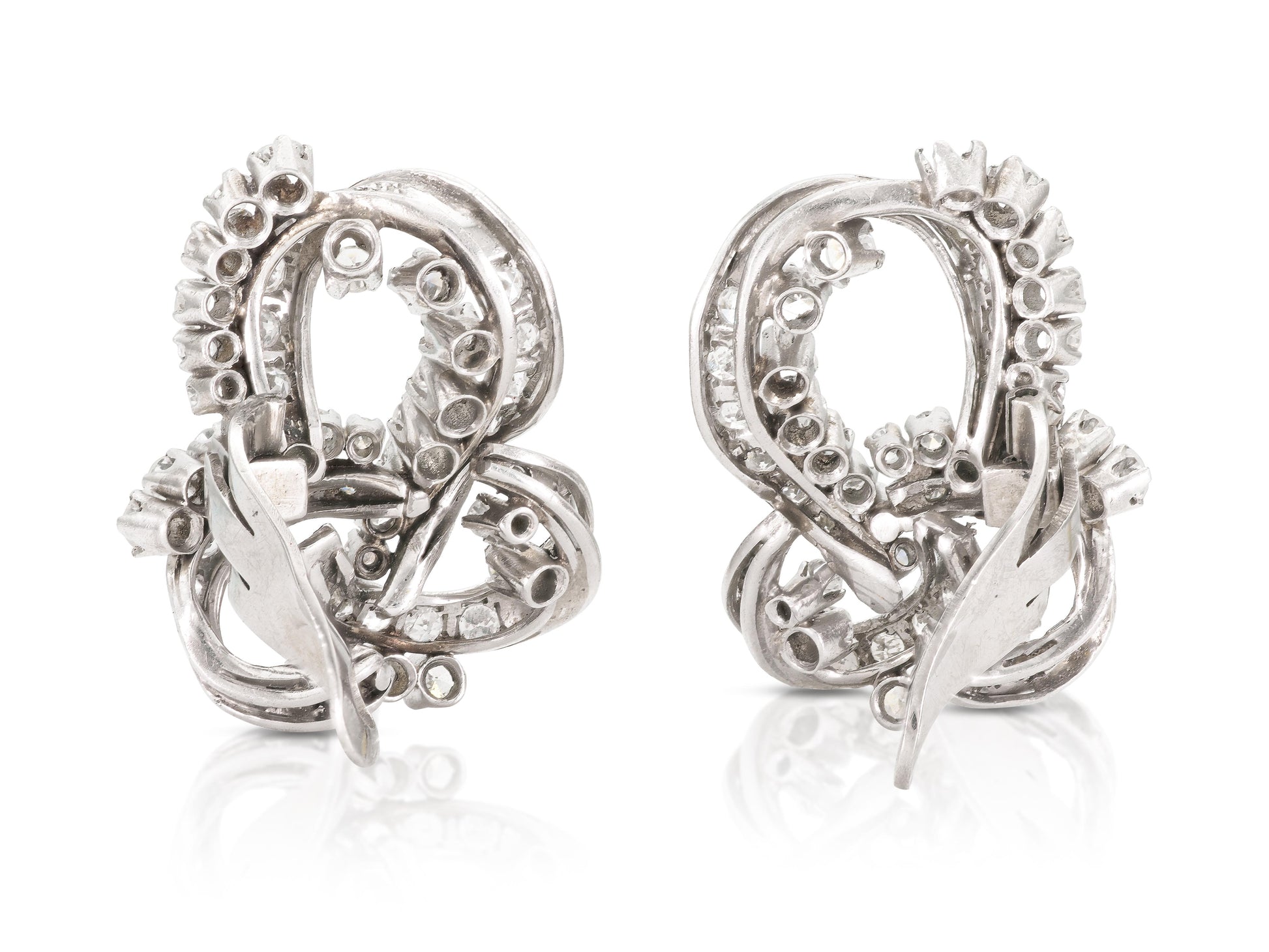 Vintage 1940s 5.50 Carat Diamond Earrings