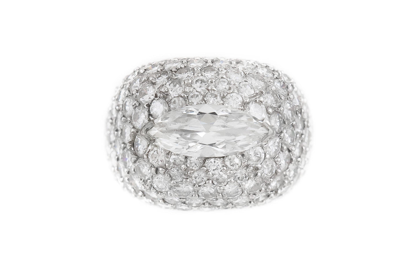 Vintage 1940s 6.68 Carat Diamond Domed Ring