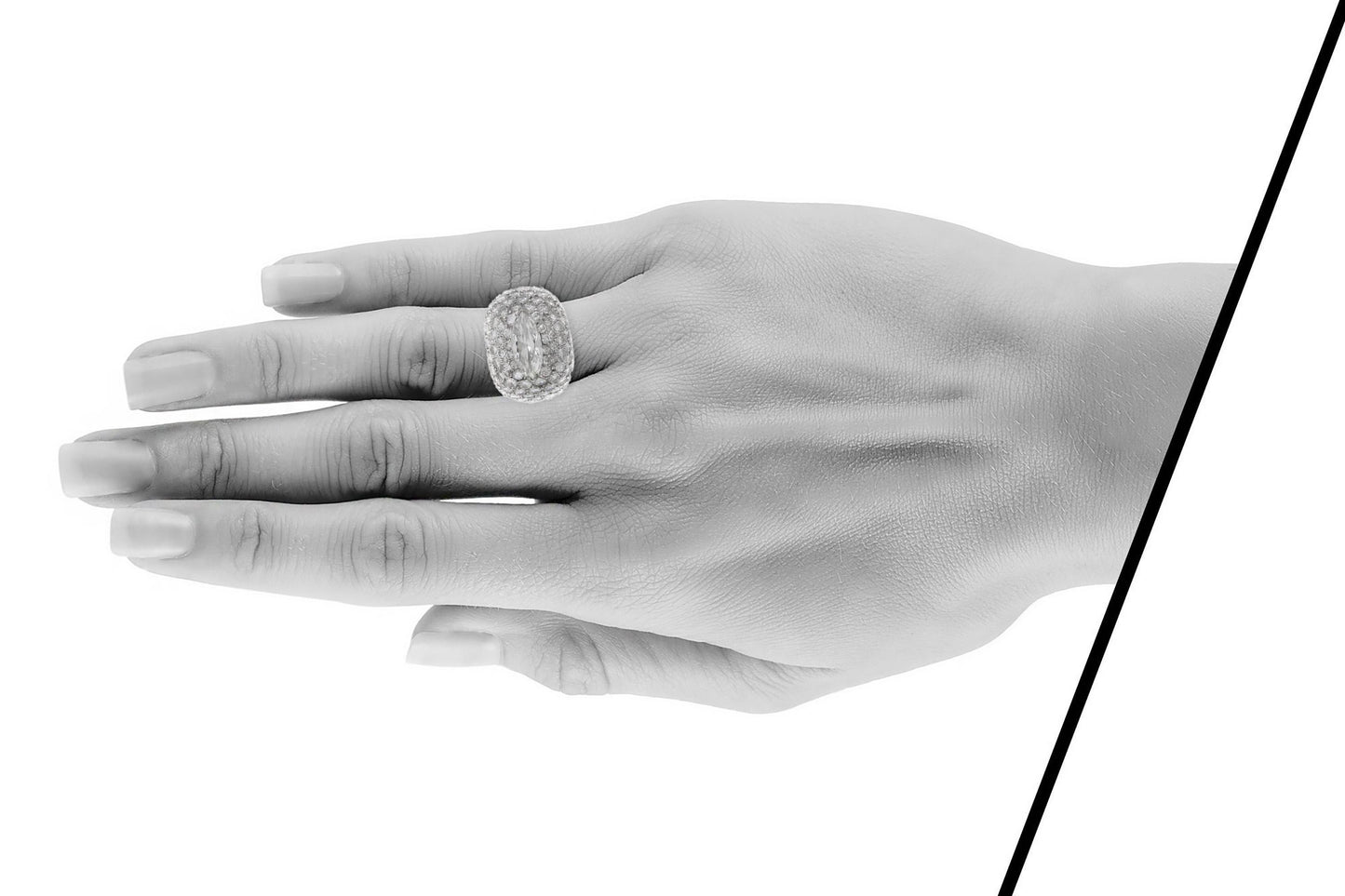 Vintage 1940s 6.68 Carat Diamond Domed Ring
