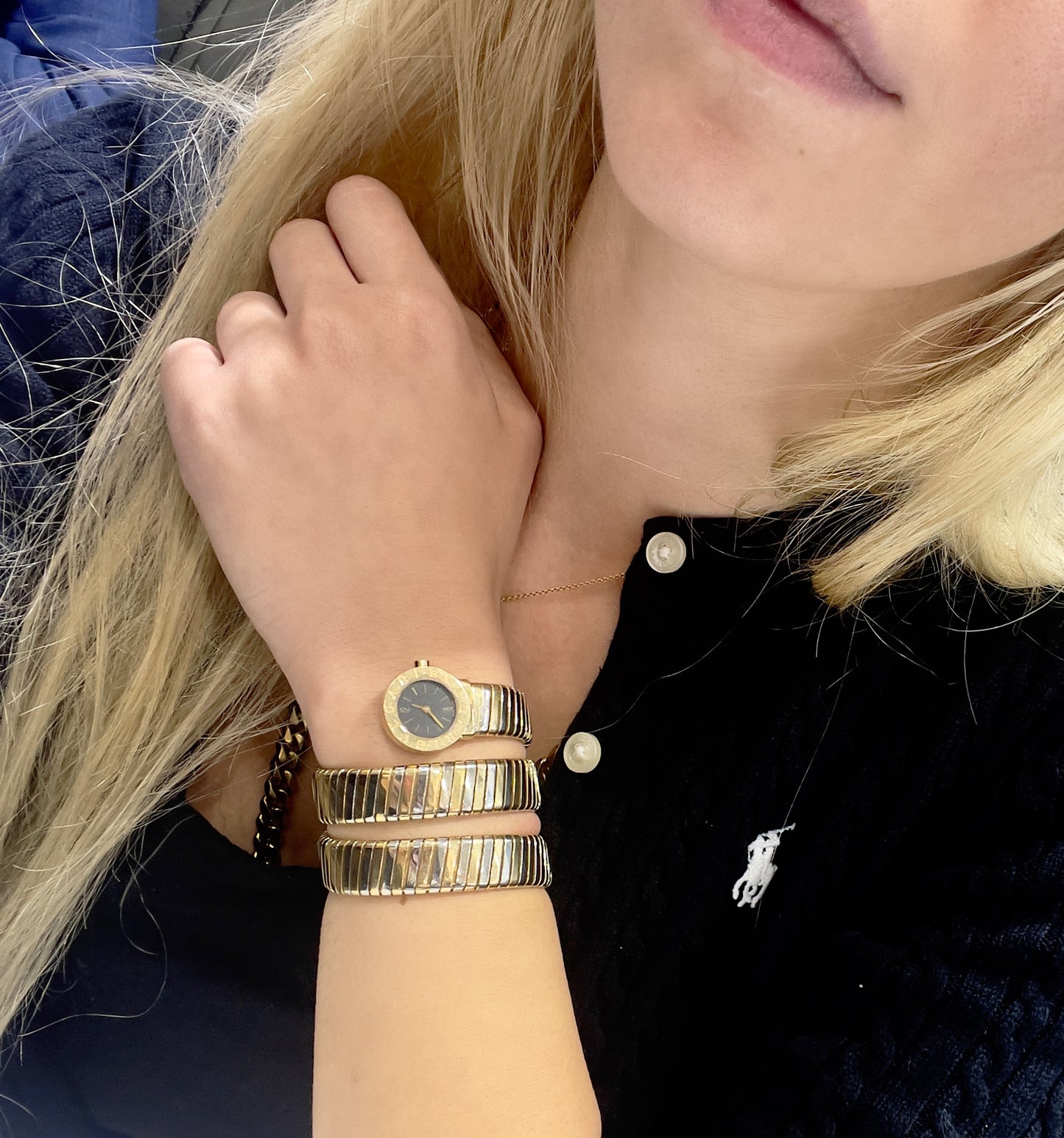 Vintage 1980s Bvlgari Two-Tone Tubogas Wrap Watch