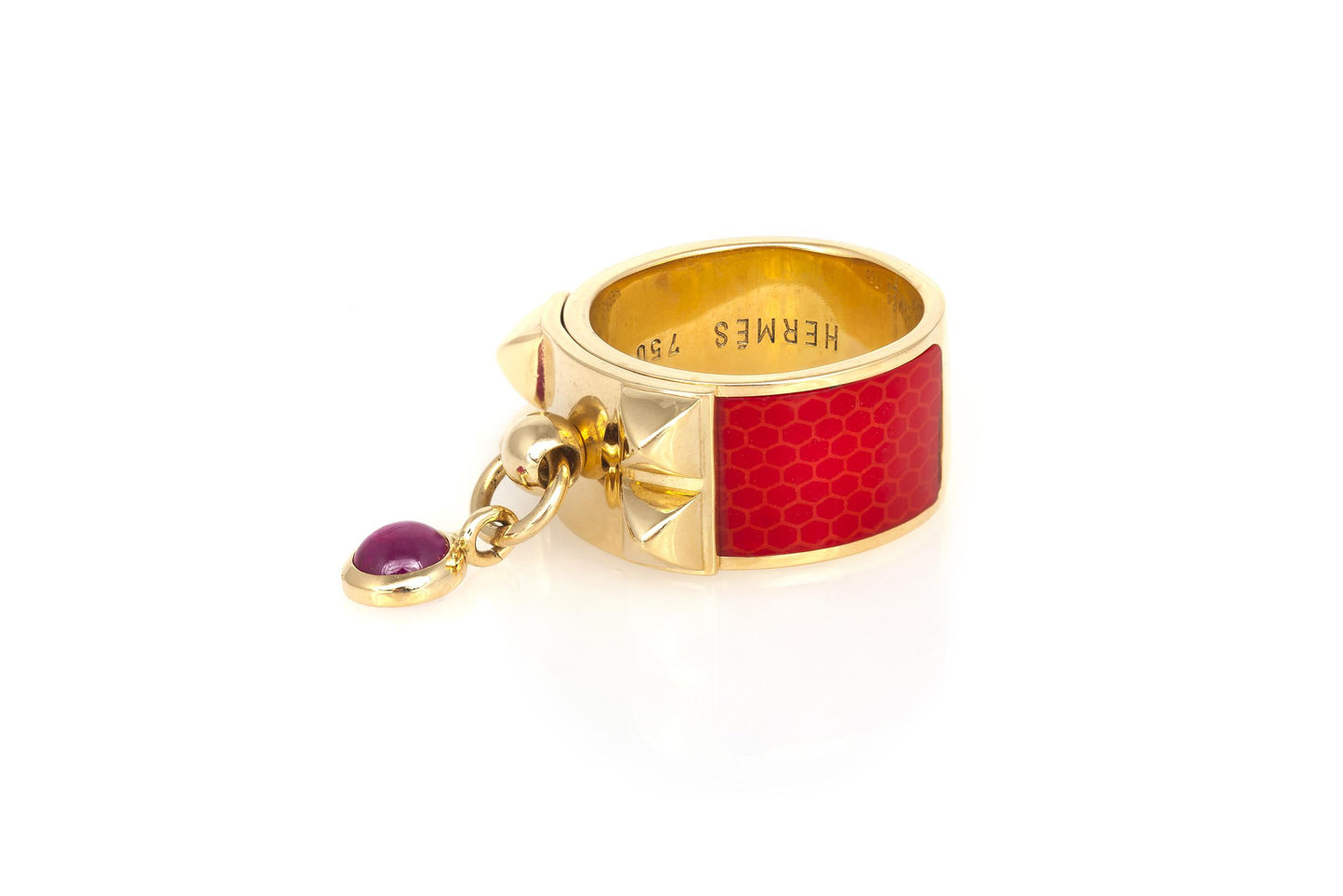 Hermes Collier De Chien Red Enamel Ring