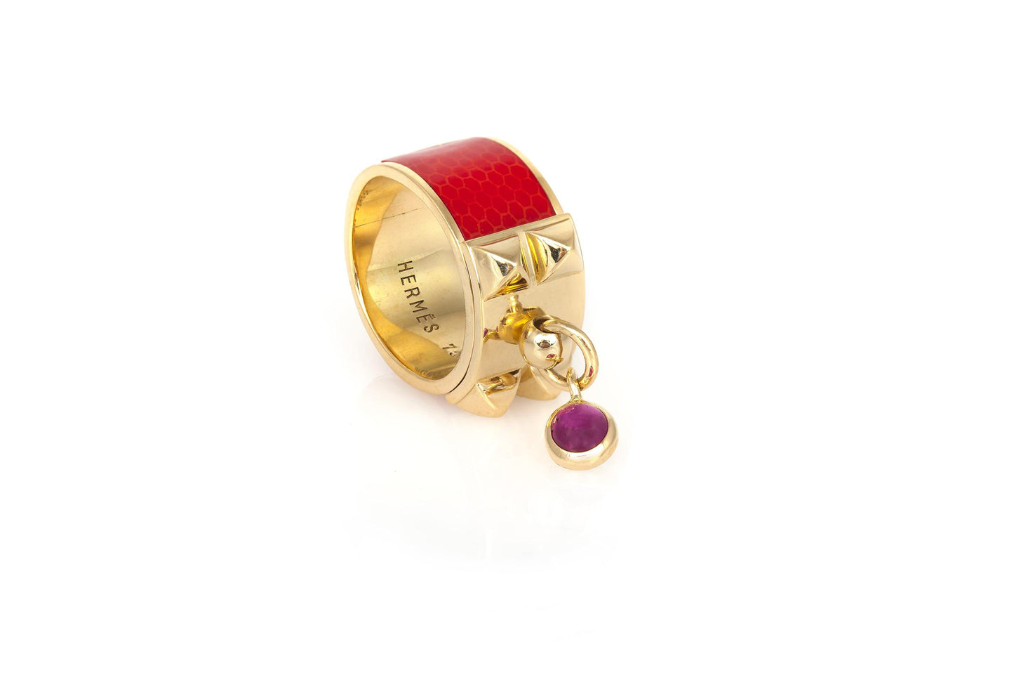 Hermes Collier De Chien Red Enamel Ring