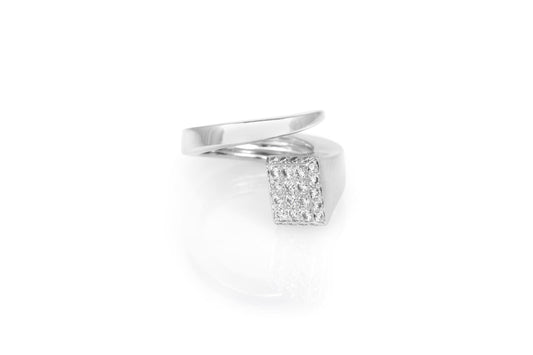 Hermes Diamond White Gold Twisted Nail Ring